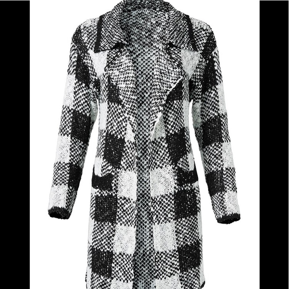 Venus Sparkle Plaid Long Cardigan NEW